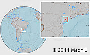 Gray Location Map of Sete Barras, hill shading