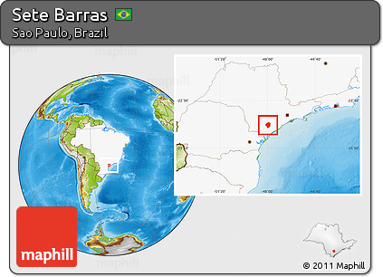Physical Location Map of Sete Barras, highlighted country