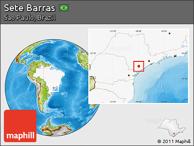 Physical Location Map of Sete Barras, highlighted country