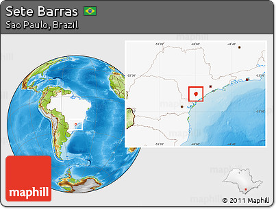 Physical Location Map of Sete Barras, highlighted country