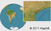 Satellite Location Map of Sete Barras