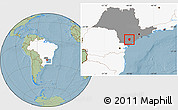 Savanna Style Location Map of Sete Barras, highlighted country, highlighted parent region, hill shading