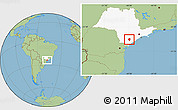 Savanna Style Location Map of Sete Barras, highlighted parent region