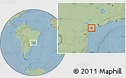Savanna Style Location Map of Sete Barras, hill shading