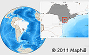 Shaded Relief Location Map of Sete Barras, highlighted country, highlighted parent region