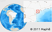 Shaded Relief Location Map of Sete Barras, highlighted country