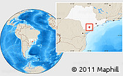 Shaded Relief Location Map of Sete Barras, highlighted parent region