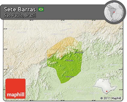 Physical Map of Sete Barras, lighten