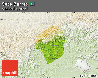Physical Map of Sete Barras, lighten