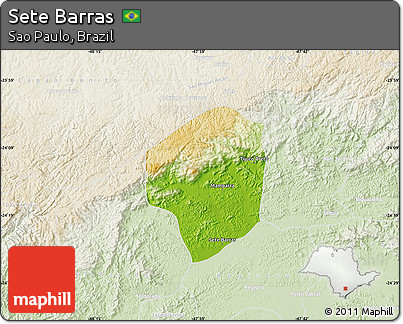 Physical Map of Sete Barras, lighten