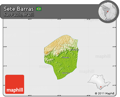 Physical Map of Sete Barras, single color outside