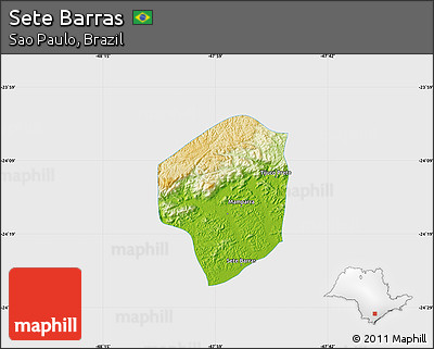 Physical Map of Sete Barras, single color outside