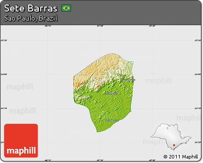 Physical Map of Sete Barras, single color outside
