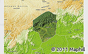 Satellite Map of Sete Barras, physical outside