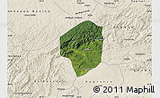 Satellite Map of Sete Barras, shaded relief outside