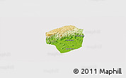 Physical Panoramic Map of Sete Barras, cropped outside