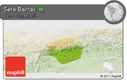 Physical Panoramic Map of Sete Barras, lighten
