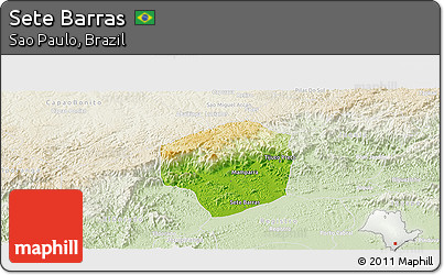 Physical Panoramic Map of Sete Barras, lighten