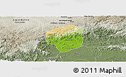 Physical Panoramic Map of Sete Barras, semi-desaturated