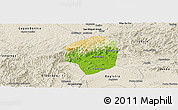 Physical Panoramic Map of Sete Barras, shaded relief outside
