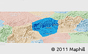 Political Panoramic Map of Sete Barras, lighten