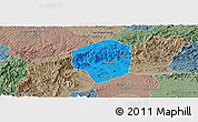Political Panoramic Map of Sete Barras, semi-desaturated