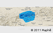 Political Panoramic Map of Sete Barras, shaded relief outside