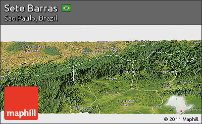 Satellite Panoramic Map of Sete Barras