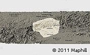 Shaded Relief Panoramic Map of Sete Barras, darken