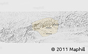 Shaded Relief Panoramic Map of Sete Barras, lighten, desaturated
