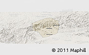 Shaded Relief Panoramic Map of Sete Barras, lighten