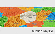 Shaded Relief Panoramic Map of Sete Barras, political outside