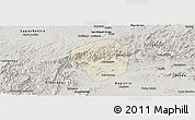 Shaded Relief Panoramic Map of Sete Barras, semi-desaturated