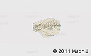 Shaded Relief Panoramic Map of Sete Barras, single color outside