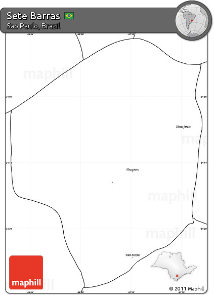Blank Simple Map of Sete Barras