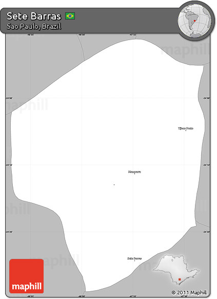 Gray Simple Map of Sete Barras