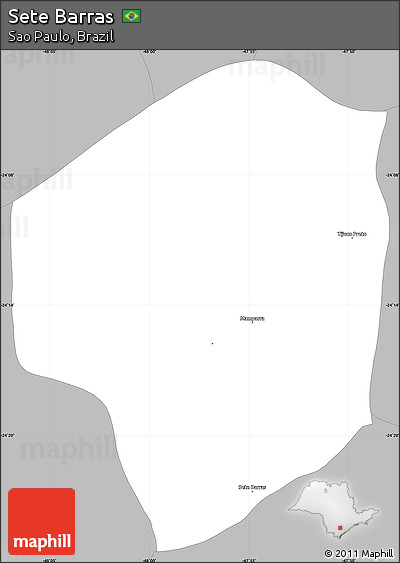 Gray Simple Map of Sete Barras