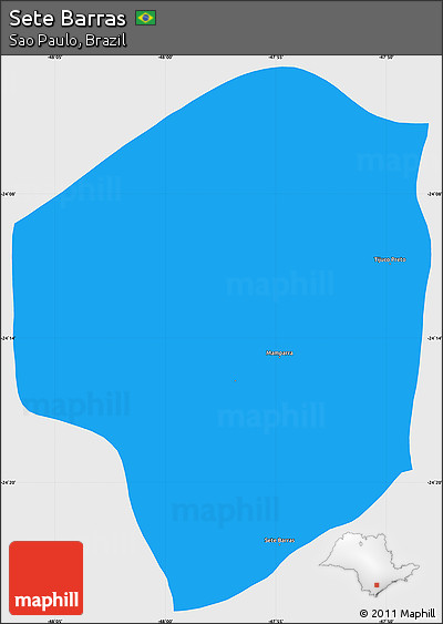 Political Simple Map of Sete Barras, single color outside