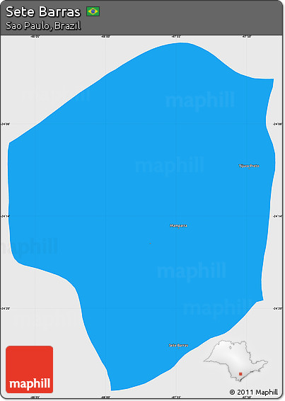 Political Simple Map of Sete Barras, single color outside
