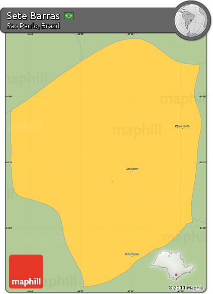 Savanna Style Simple Map of Sete Barras