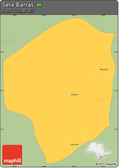 Savanna Style Simple Map of Sete Barras