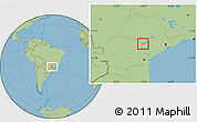 Savanna Style Location Map of Taguai