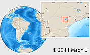 Shaded Relief Location Map of Taguai