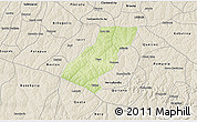 Physical 3D Map of Tupa, shaded relief outside