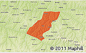 Political 3D Map of Tupa, physical outside