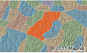 Political 3D Map of Tupa, semi-desaturated