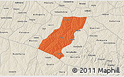 Political 3D Map of Tupa, shaded relief outside