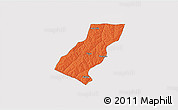 Political 3D Map of Tupa, single color outside
