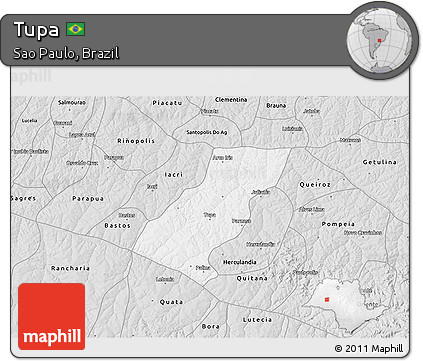 Silver Style 3D Map of Tupa