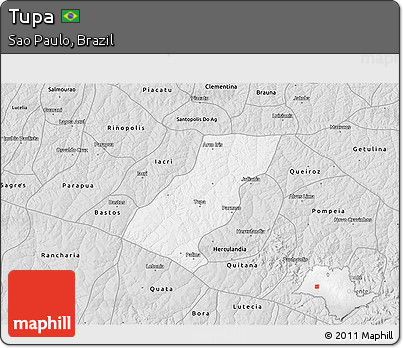 Silver Style 3D Map of Tupa